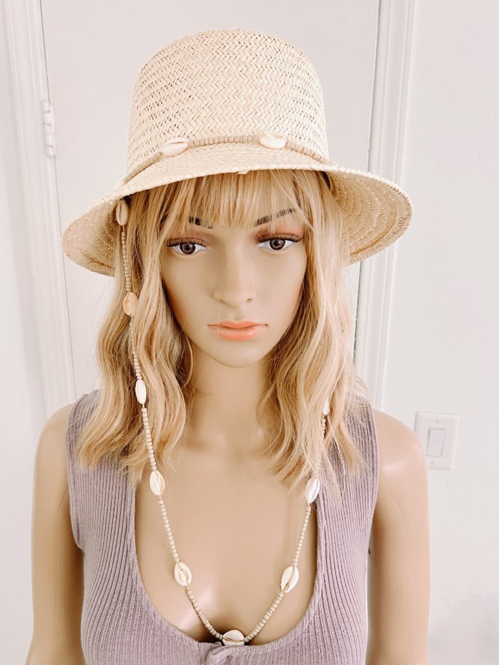 Lack of Color Inca Bucket Hat with Seashell Chin Strap Size Small